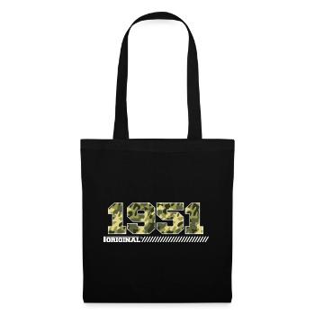 1951 Jubiläumsgeschenk Jahrgang 1951 Armee - Stoffbeutel - Schwarz - Vorne