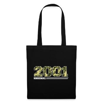 2001 Jubiläumsgeschenk Jahrgang 2001 Armee - Stoffbeutel - Schwarz - Vorne