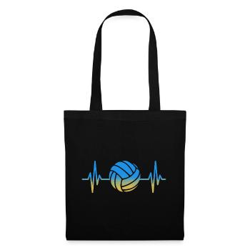 Volley-ball, battement de cœur, joueurs de volley-ball, volley - Sac en tissu - noir - Devant