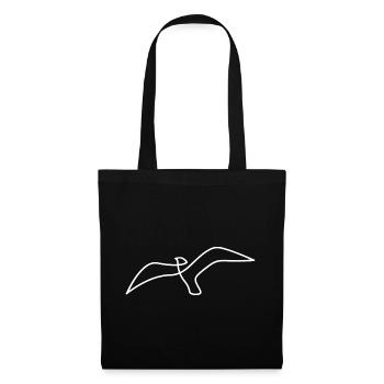 Vogel Skizze – elegantes Motiv für Naturfreunde - Stoffbeutel - Schwarz - Vorne