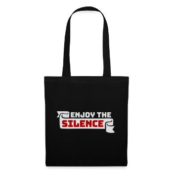 Enjoy The Silence Spruch Ruhe Stille Introvertiert - Stoffbeutel - Schwarz - Vorne