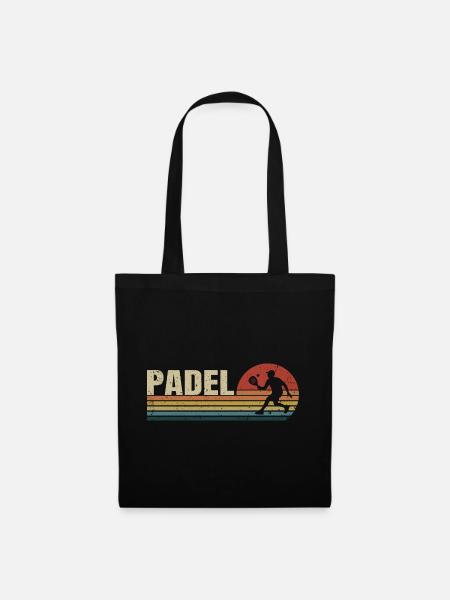 Padel Retro Sunset - Stoffbeutel - Schwarz
