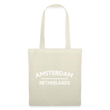 Amsterdam – Niederländisches Textdesign - Stoffbeutel - Natur - Vorne