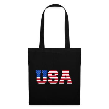 USA Lettering America Fan American Flag - Tote Bag - black - Front