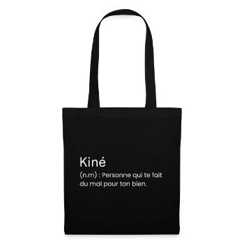 Définition Kiné Cadeau Humour Kinésithérapeute - Sac en tissu - noir - Devant