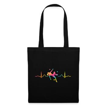 Boulderer heartbeat Bouldering Bouldering - Tote Bag - black - Front