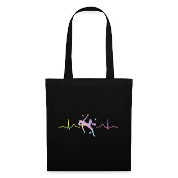 Boulderer heartbeat Bouldering Bouldering - Tote Bag - black - Front