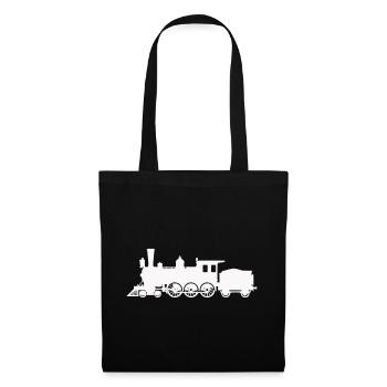 Silhouette de locomotive à vapeur - Sac en tissu - noir - Devant