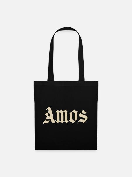 Amos Gothic Schriftzug - Stoffbeutel - Schwarz