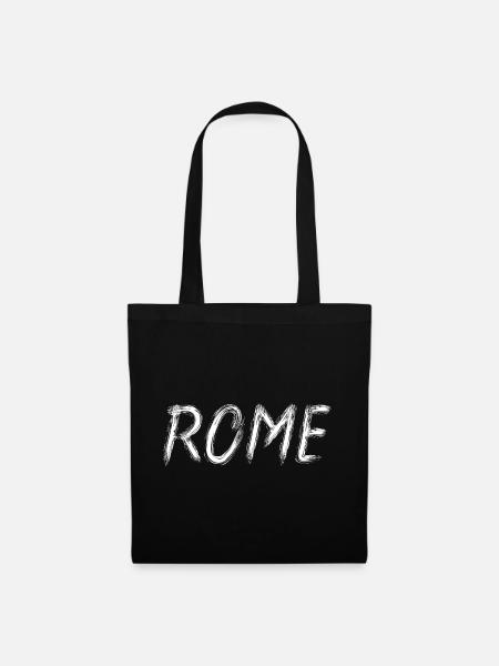 Rome Graphic Brush Lettering - Stoffbeutel - Schwarz