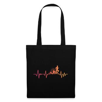 Trail running sunset heartbeat trailer - Tote Bag - black - Front