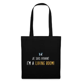 I'm A Living Room - Logo - White Yellow - Tote Bag - black - Front