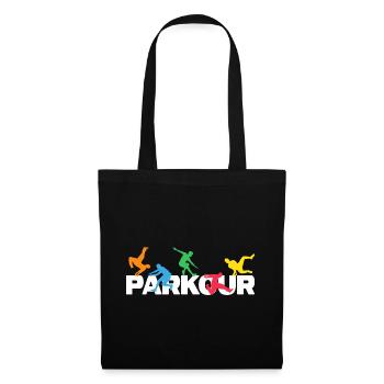 parkour jumping traceur jump parkour est coloré - Sac en tissu - noir - Devant