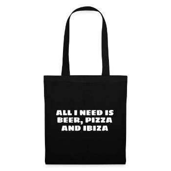 All I Need Is Beer Pizza And Ibiza - Tote Bag - black - Front