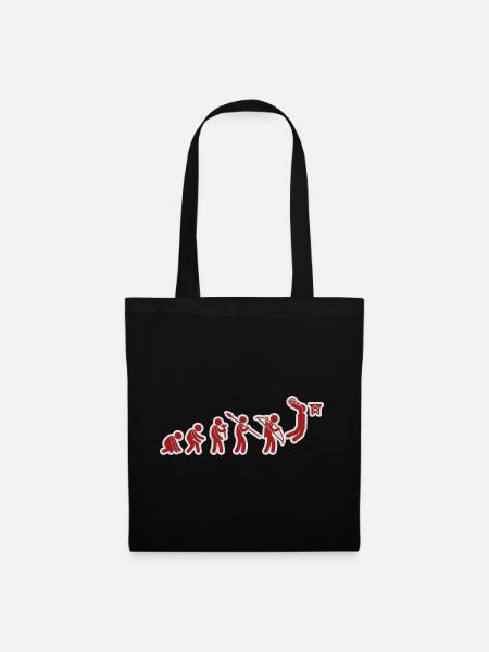 Evolution Basketball Red White Grunge - Tote Bag - black