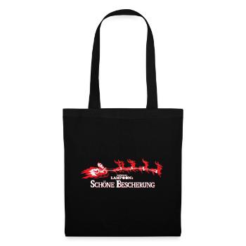 Schöne Bescherung Logo Mit Weihnachtsmann - Stoffbeutel - Schwarz - Vorne