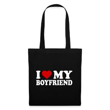 I love my boyfriend - Stoffbeutel - Schwarz - Vorne