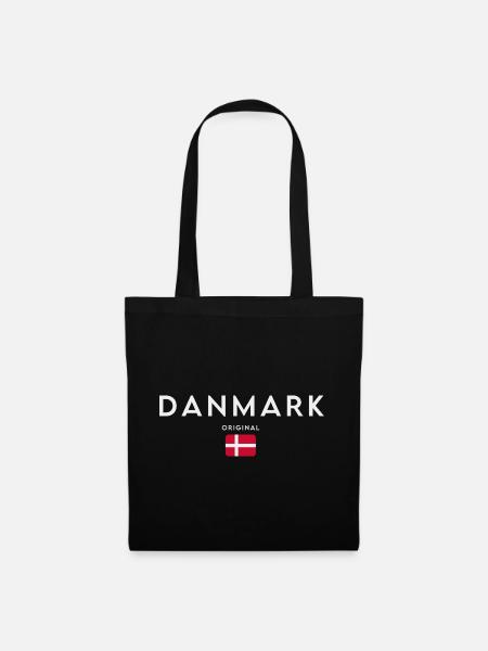 Flagge von Dänemark, dänischer Stolz - Stoffbeutel - Schwarz
