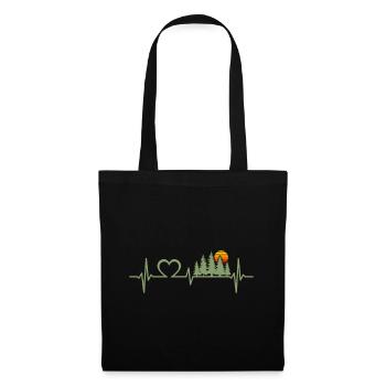 Trees Heartbeat Wildlife Nature Forest Outdoor - Tote Bag - black - Front
