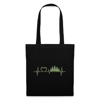Trees Heartbeat Wildlife Nature Forest Outdoor - Tote Bag - black - Front