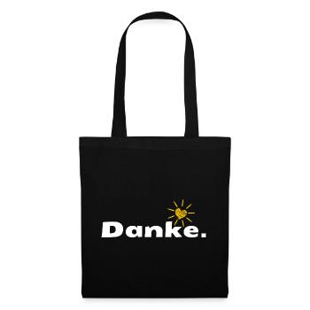 Danke HerzSonne Typografie - Stoffbeutel - Schwarz - Vorne
