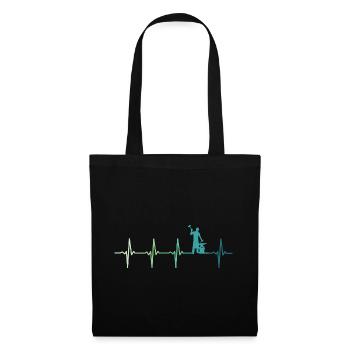blacksmith hammer heartbeat metalworker - Tote Bag - black - Front