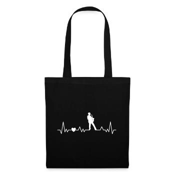 Saxophone Heartbeat avec saxophoniste pour musiciens - Sac en tissu - noir - Devant