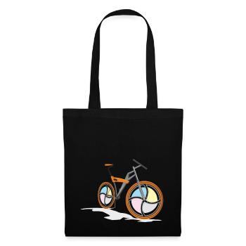 bicycle mountain bike cyclist mountainbike fahrrad - Stoffbeutel - Schwarz - Vorne