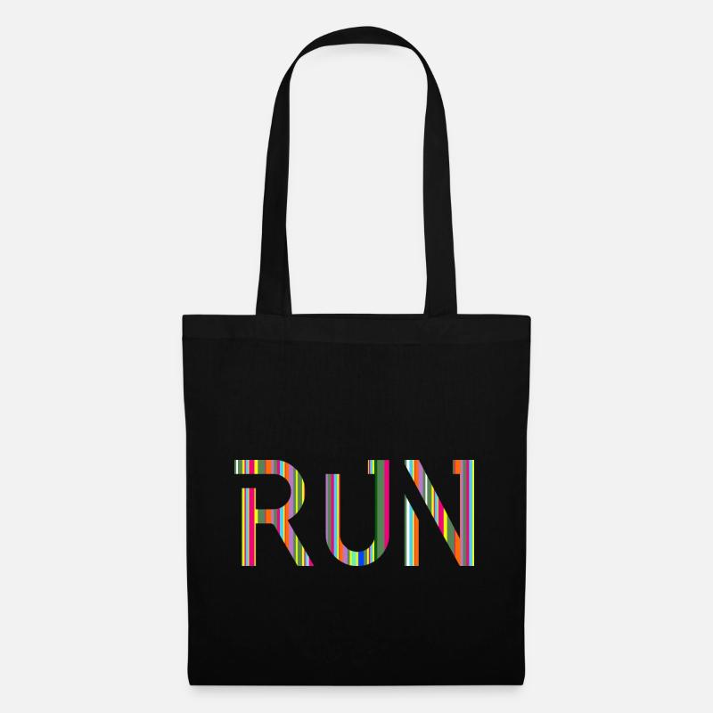 RUN, Laufen, Geschenkidee, Geschenk - Stoffbeutel - Schwarz