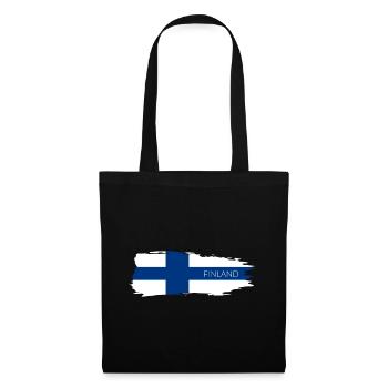 Drapeau de la Finlande - Sac en tissu - noir - Devant