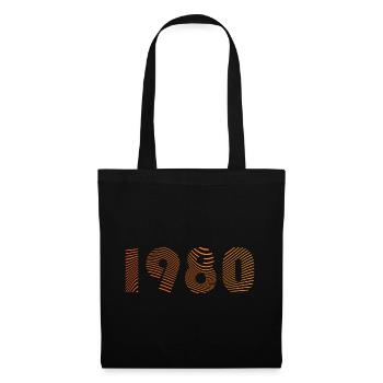1980s Fingerprint Pattern - Tote Bag - black - Front