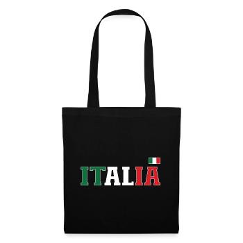Italien Flagge - Stoffbeutel - Schwarz - Vorne