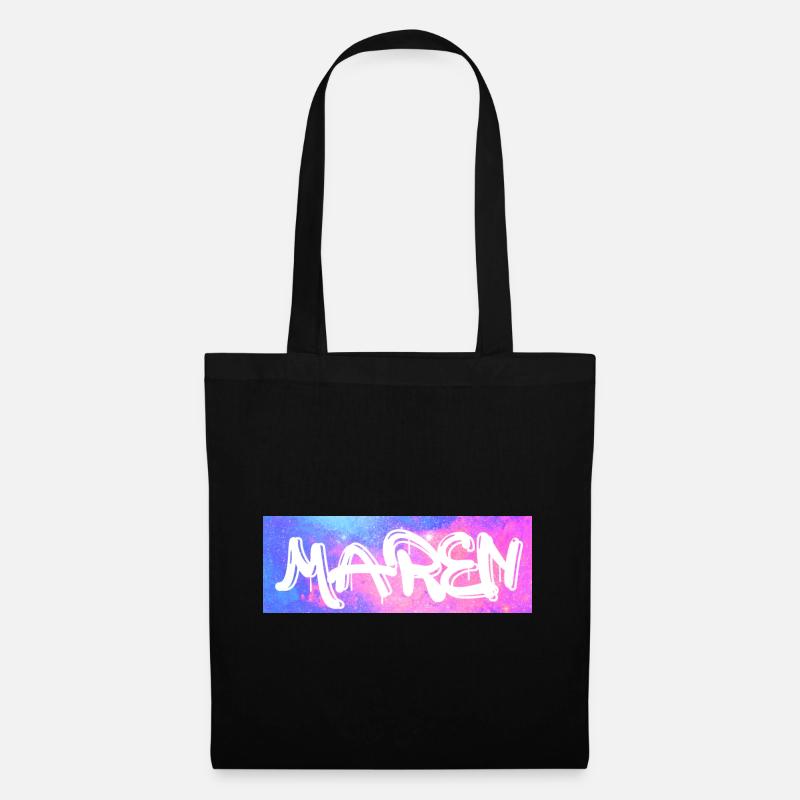 Maren Name Geschenk Geschenkidee Galaxie - Stoffbeutel - Schwarz