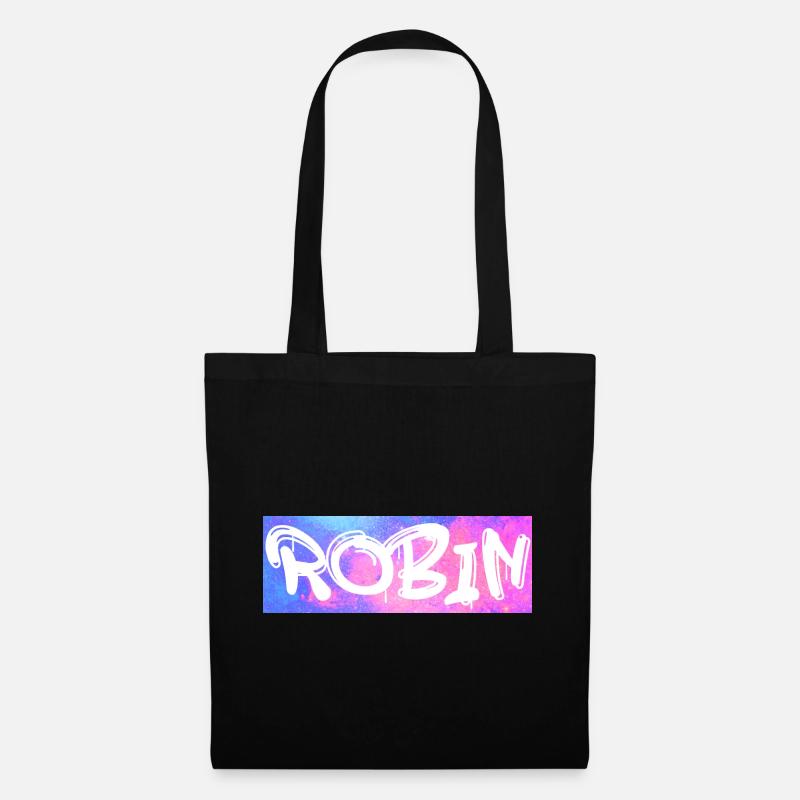 Robin Name Geschenk Geschenkidee Galaxie - Stoffbeutel - Schwarz