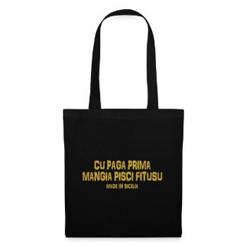 Trinacria t-shirt Sicily Sicilian proverb - Tote Bag - black - Front
