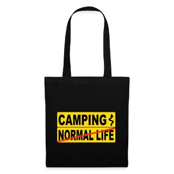 Camping normal life - Stoffbeutel - Schwarz - Vorne