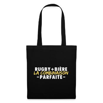 rugby plus bière la combinaison parfaite - Sac en tissu - noir - Devant