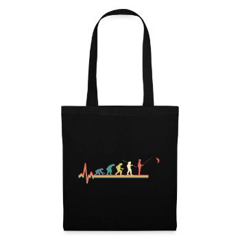 Fishing Angler Evolution Retro Fisherman - Tote Bag - black - Front