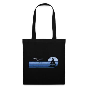 Voilier Sailor Sailboat Captain - Sac en tissu - noir - Devant