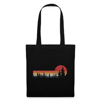 Rétro Forêt Nature Arbres Nature Lover Nature sauvage - Sac en tissu - noir - Devant
