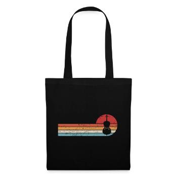 Retro Cello Orchestra Musicien Violoncelliste - Sac en tissu - noir - Devant