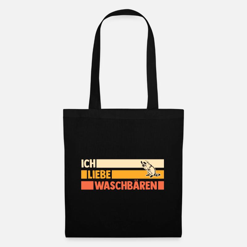 Waschbär - Stoffbeutel - Schwarz