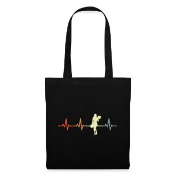 Cardiogramme de pom-pom girl - Sac en tissu - noir - Devant