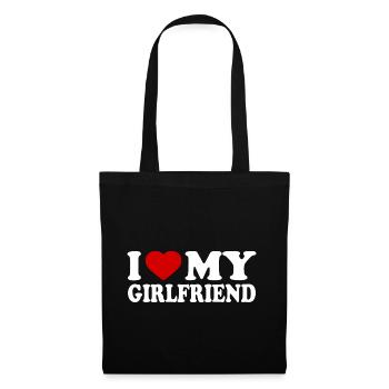 I love my girlfriend - Sac en tissu - noir - Devant