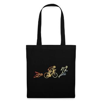 Triathlet Vintage Stil - Stoffbeutel - Schwarz - Vorne