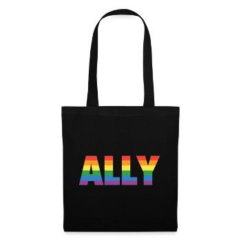 ALLY – Design arc-en-ciel pour les partisans LGBTQ+ - Sac en tissu - noir - Devant