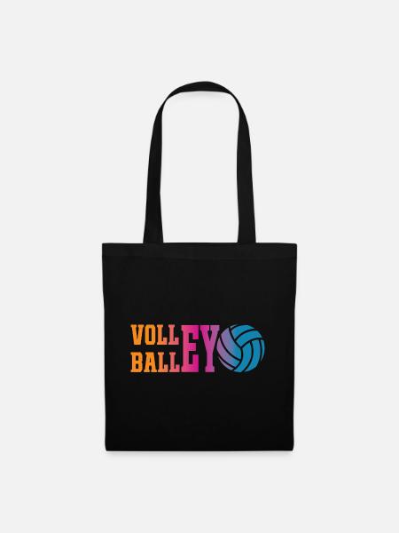 Buntes Volleyball - Stoffbeutel - Schwarz