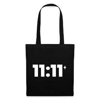 11:11 ✦ Minimal Shirt – Cosmic Aesthetic Design - Tote Bag - black - Front