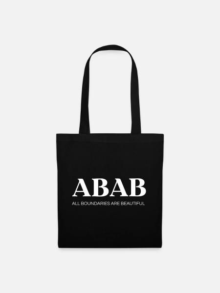ABAB – Alle Grenzen sind schön (weiß) - Stoffbeutel - Schwarz
