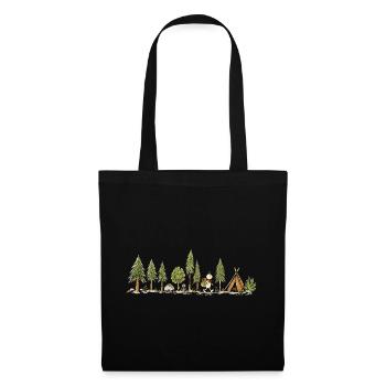 Wandern Camping Pfadfinder Wald Outdoor Abenteuer - Stoffbeutel - Schwarz - Vorne